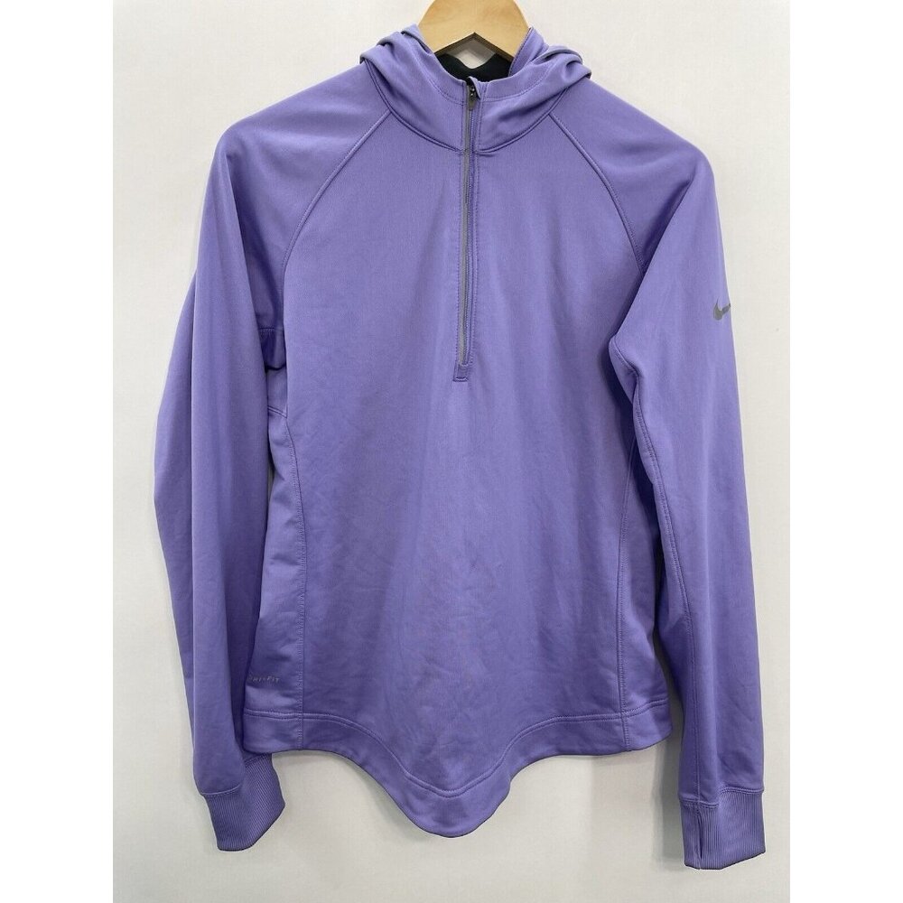 Nike Element Hoodie 1/2 Zip Dri Fit Athletic Performance Stretch Purple Womens L